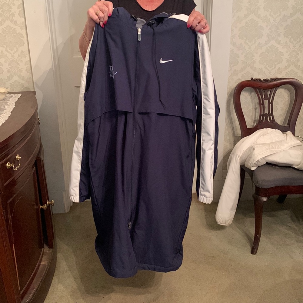 Full Length Navy Blue Nike Winter Fleece Lined Jacket